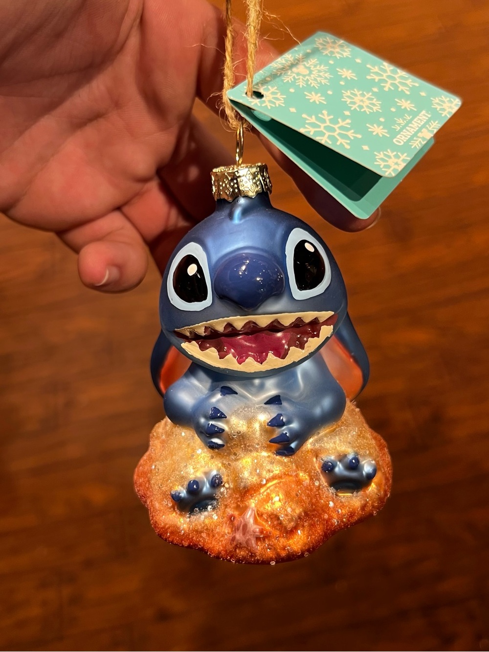 Disney Parks Summer Stitch Sand Blown Ornament NEW
